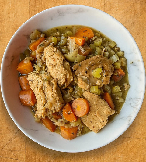 Slow Cooker Vegan Chicken Casserole