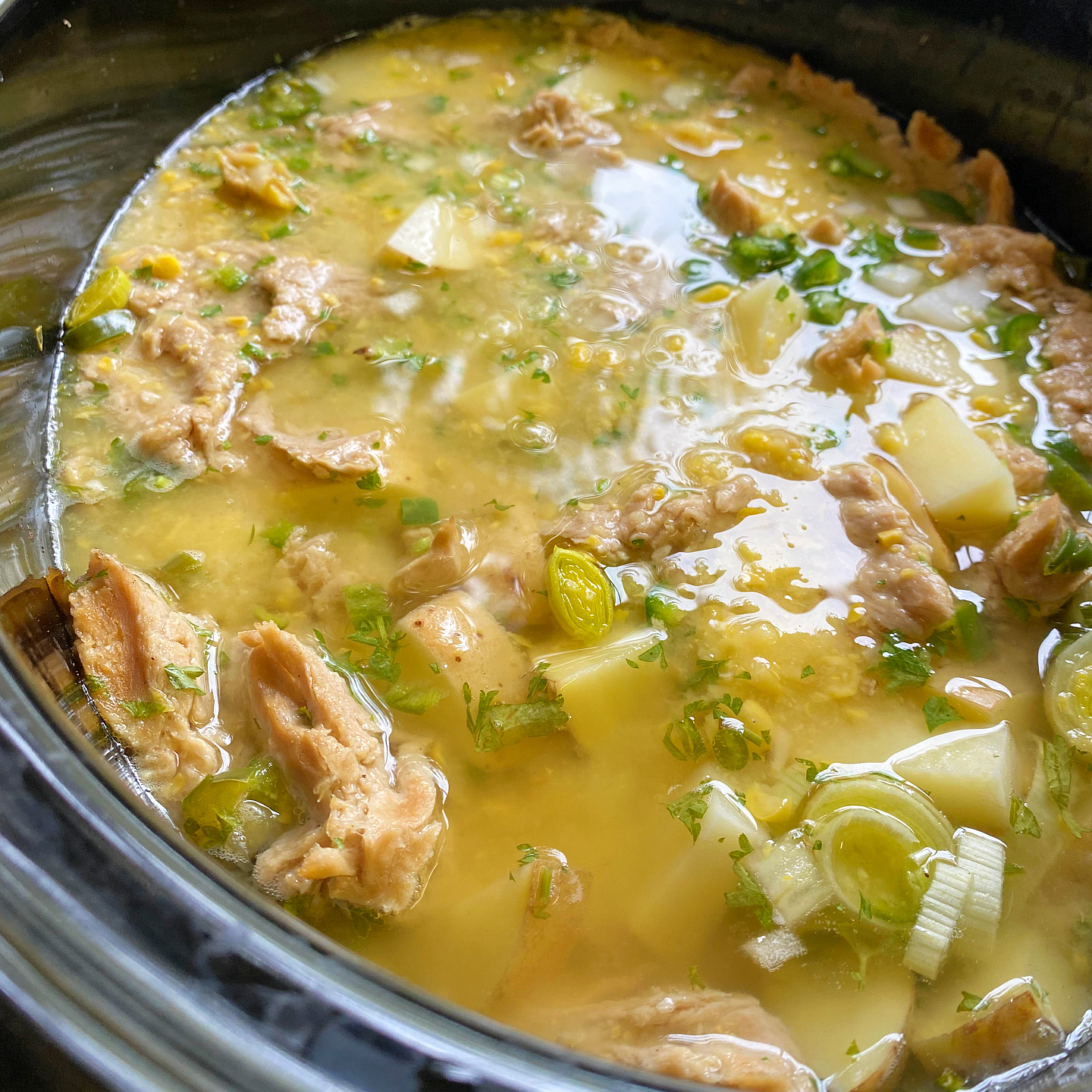 THE BEST SLOW COOKER VEGAN CHICKEN CORN SOUP