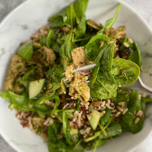 VEGAN BASIL PESTO ROCKET SALAD WITH CHICKEN