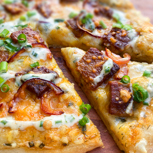 Vegan Buffalo Chicken & Ranch Pizza