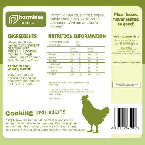 Harmless Food Co Plant Based Chicken 250g