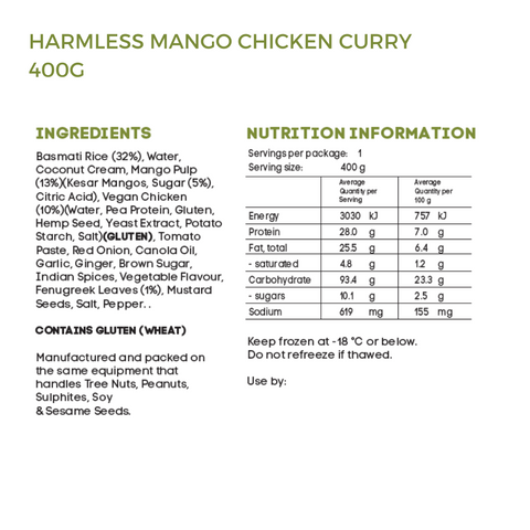 Harmless Food Co Mango Chicken Curry 400g