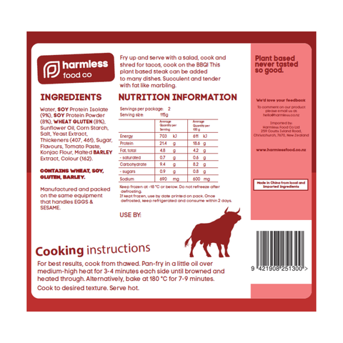 Harmless Steak Fillets 230g